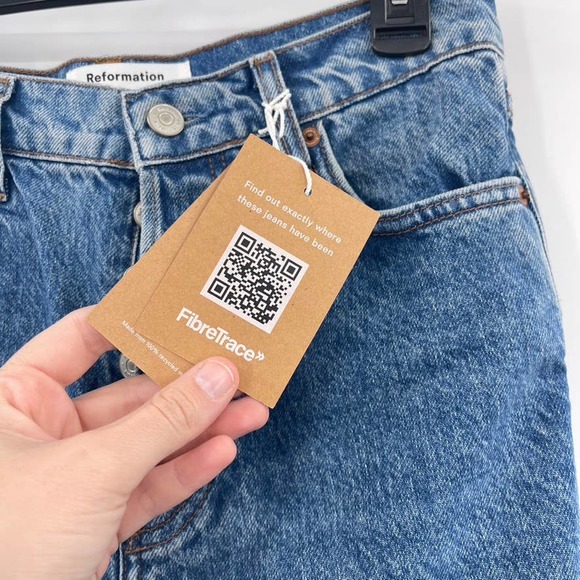 Reformation Cynthia High Rise Straight Jeans Womens 26 Colorado Button Fly New - Picture 4 of 14